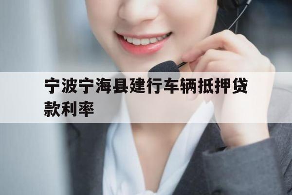 宁波宁海县建行车辆抵押贷款利率