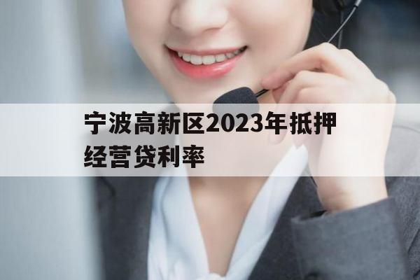 宁波高新区2023年抵押经营贷利率